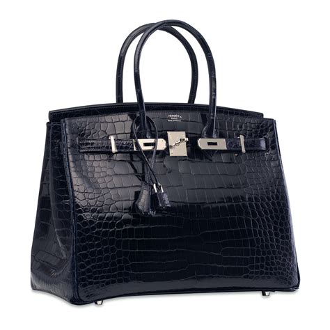 Hermès Bleu Marine Porosus Crocodile Birkin 35 Palladium 